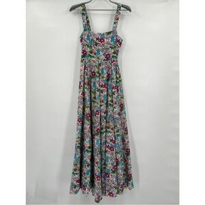 SWF Floss Apron Maxi Dress Bold Colorful Floral Print sz L $389 Tuckernuck
